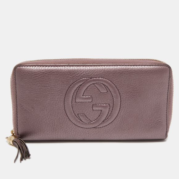 Gucci Handbags - GUCCI Purple Leather Soho Continental Wallet